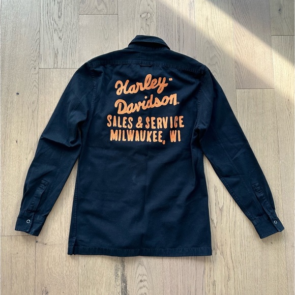 Harley-Davidson x Champion by Todd Snyder Harley-Davidson Shop Shirt in Black - Picture 9 of 16